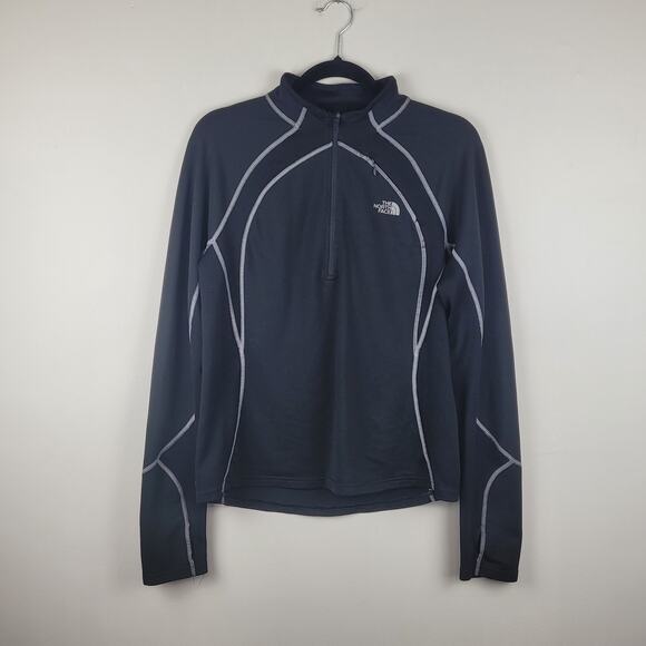 The North Face Womens Large Flight Series Half Zip Long Sleeve Top Thumbholes - Picture 1 of 7